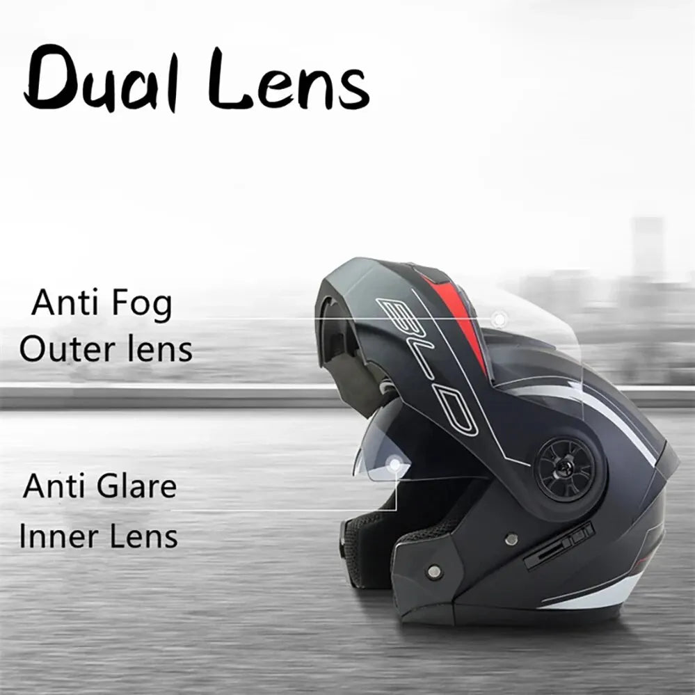 Dual Visor Flip Up Motocross Riding Helmet