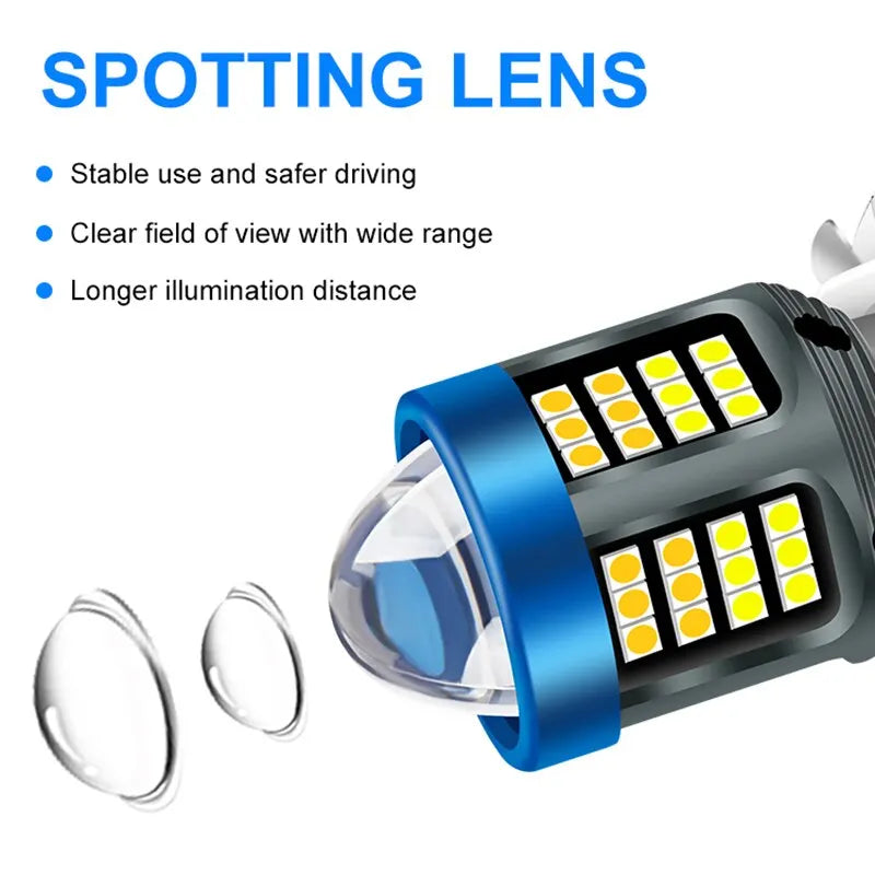 Dual color LED motorcycle headlight with white and yellow light