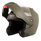 Helmet for Riders: Clear Visor for Both Men & Women Dull Battle Green