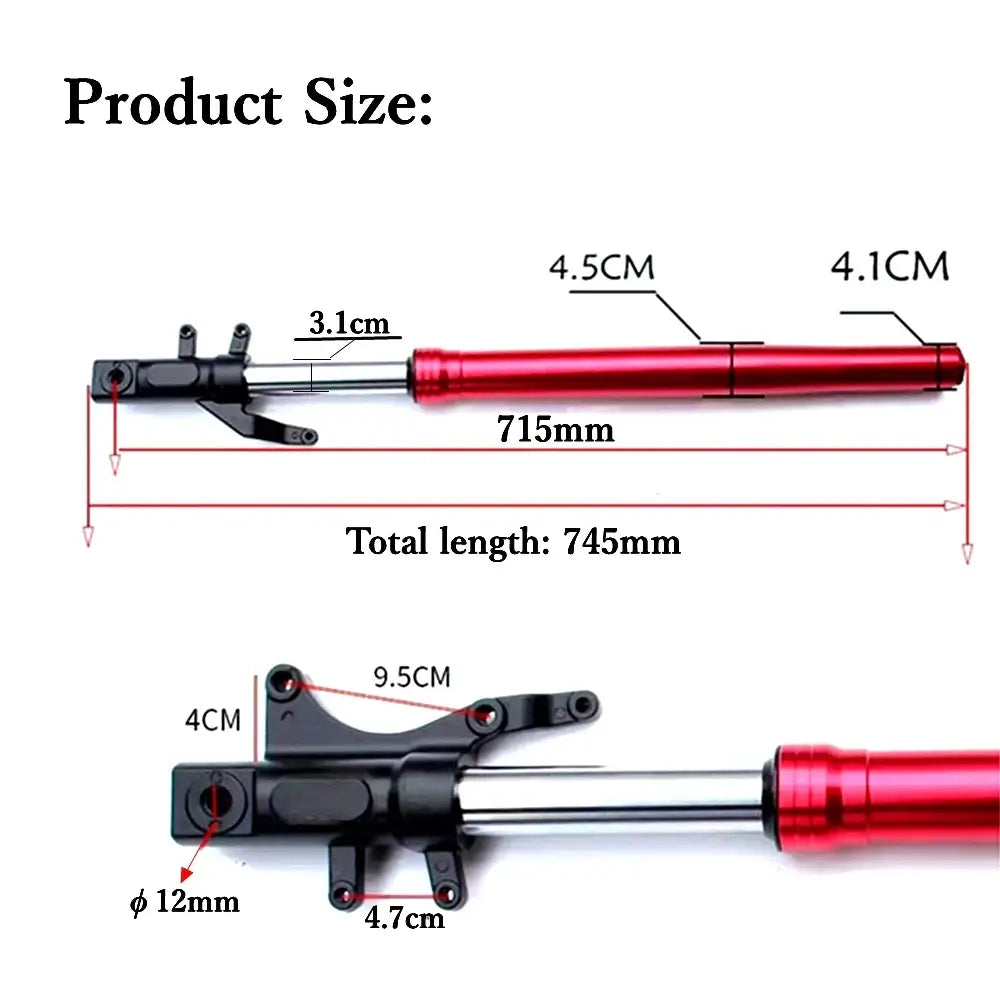 Durable-Aluminum-Alloy-Stainless-Steel-Front-Shocks-715mm
