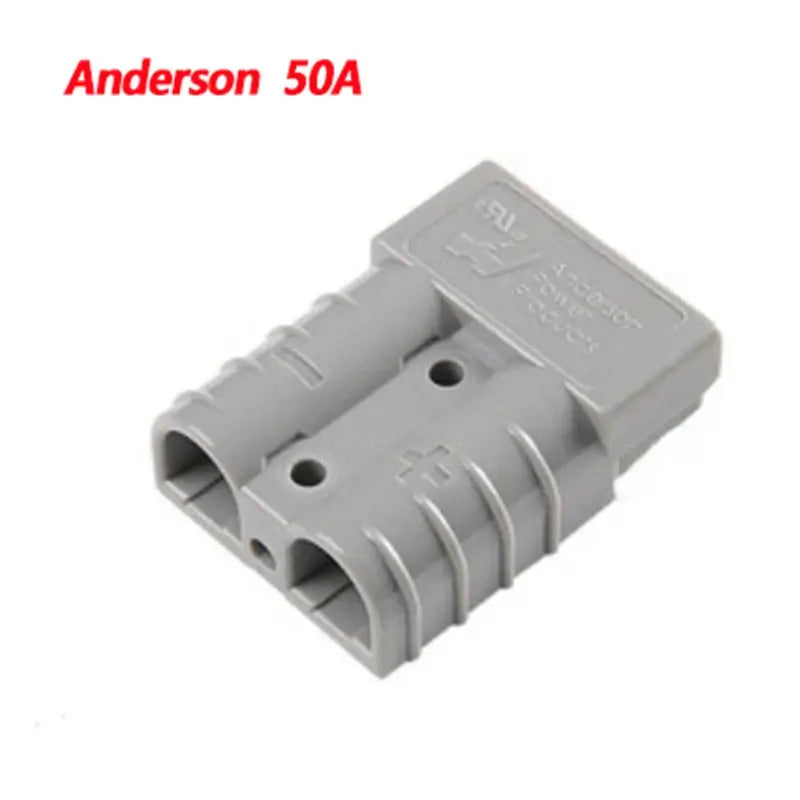 Anderson 50A connector in gray, ideal for high current applications.