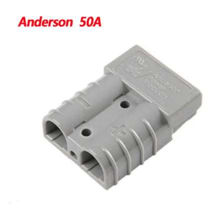Anderson 50A connector in gray, ideal for high current applications.