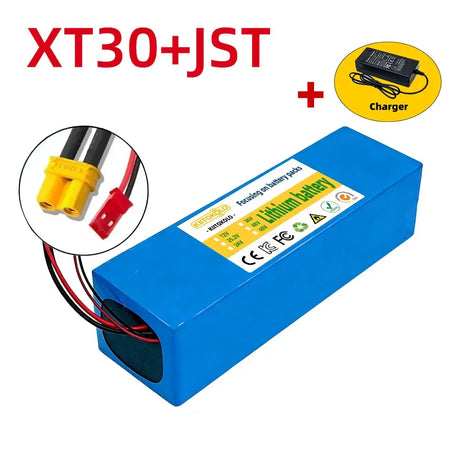 48V 10Ah Lithium-ion Rechargeable Battery 13S4P Pack for Electric Scooter with Smart BMS & 54.6V Charger
