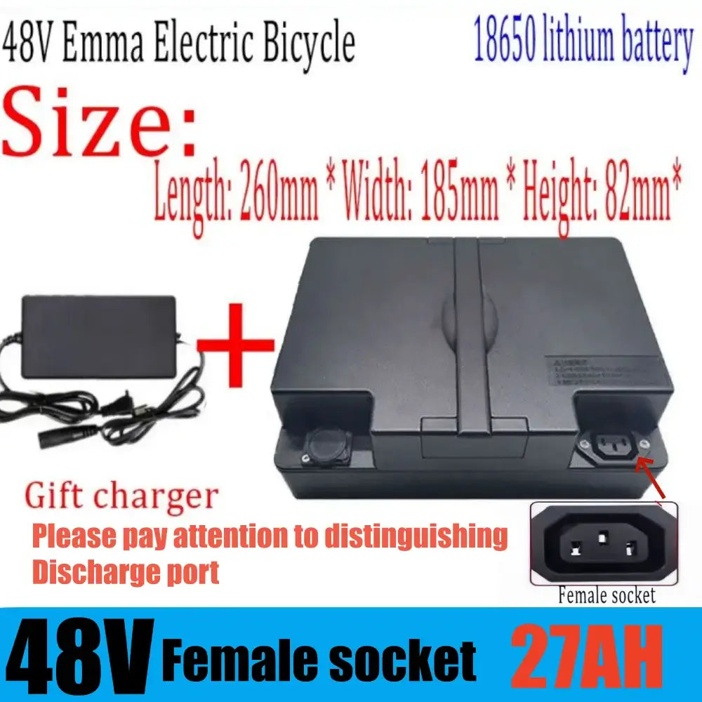48V Lithium-ion Battery (17.5Ah/21Ah/30Ah) for Aima T901 & Electric Scooters with 27AH capacity and female socket.