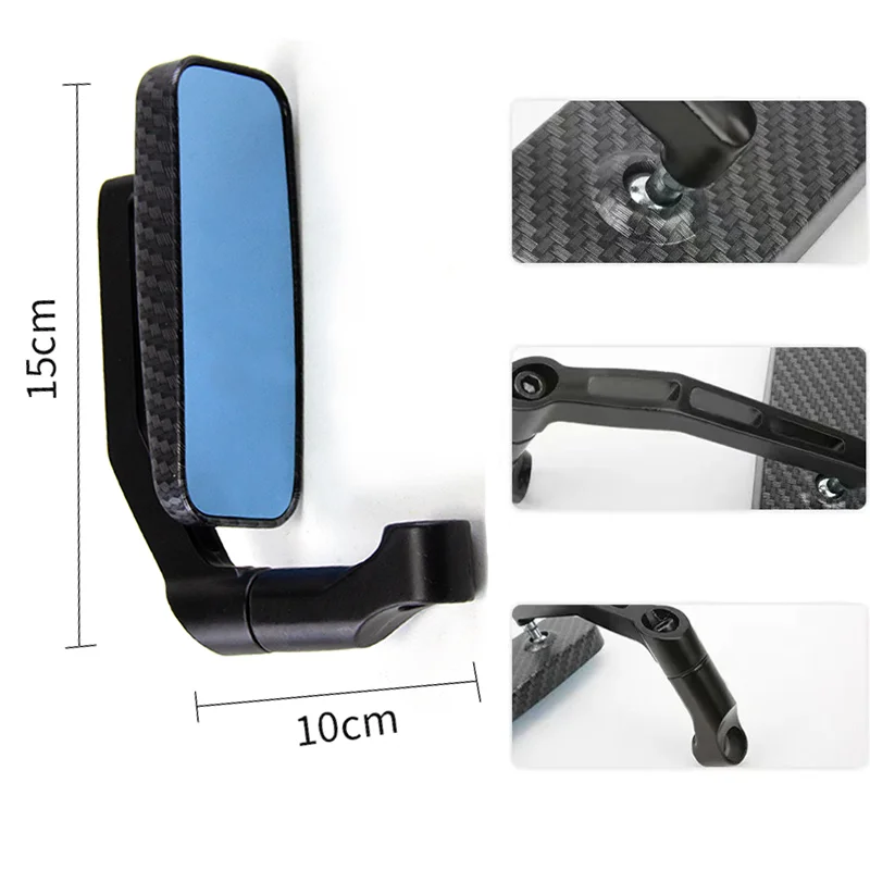 Durable ABS and aluminum bar end mirrors for motorbikes