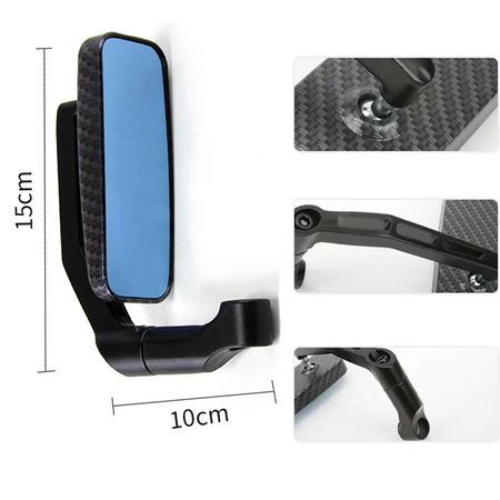 Durable ABS and aluminum bar end mirrors for motorbikes