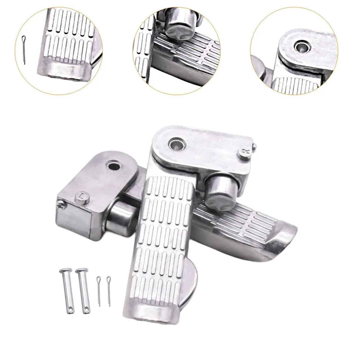 Durable aluminum motorcycle footrest pedal pair