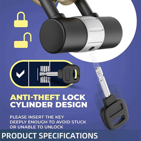 Durable and rust-resistant U-lock for bicycles and motorbikes