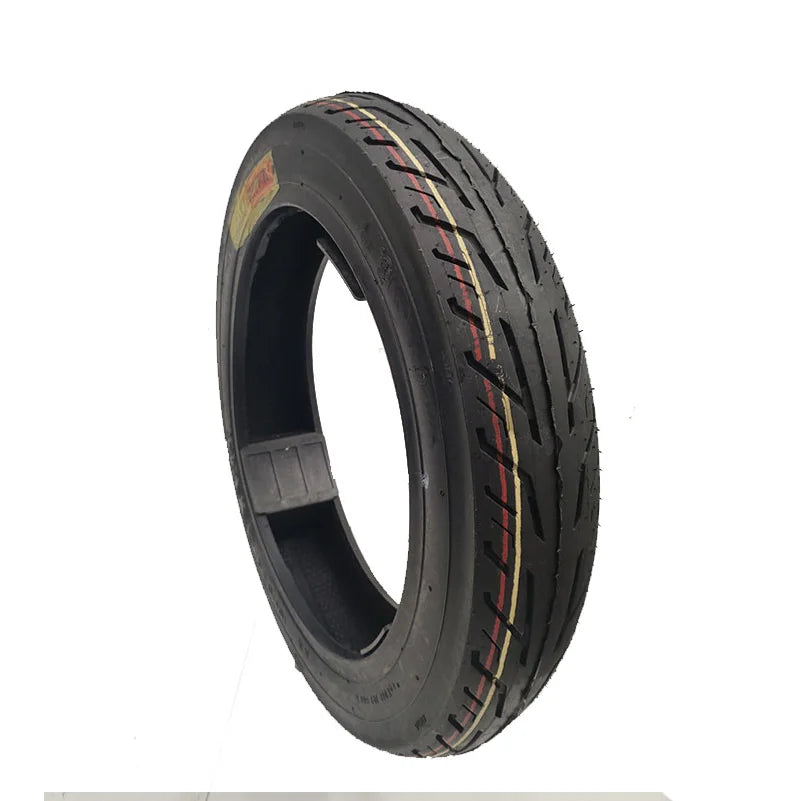 Durable black rubber electric scooter tubeless tire on white background