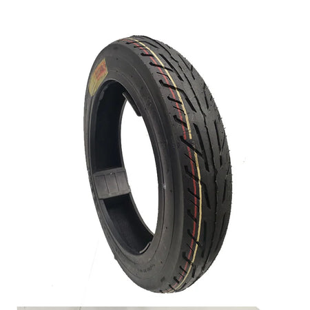 Durable black rubber electric scooter tubeless tire on white background