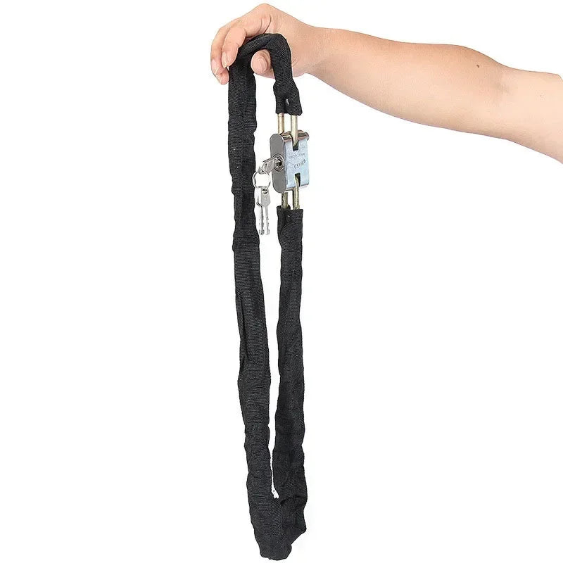 Durable cut-resistant chain lock with reliable key mechanism