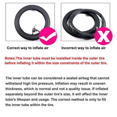 Durable rubber bicycle inner tube for road and mountain bikes