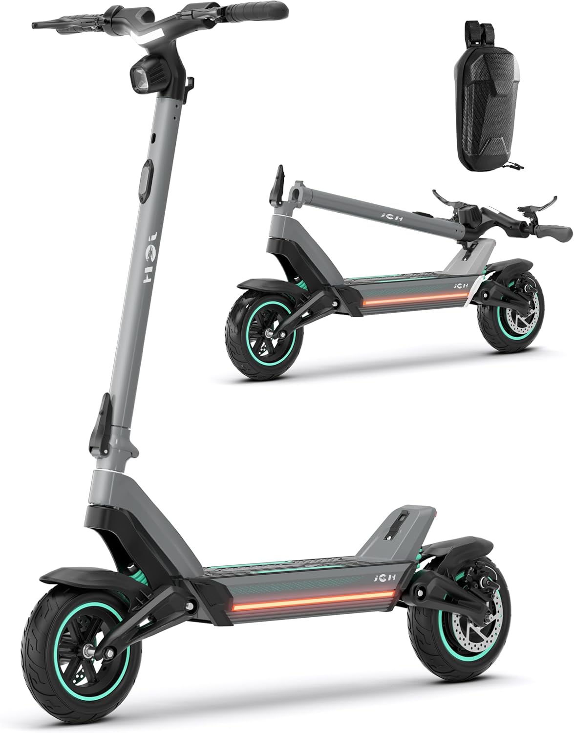   JGH Electric Scooter Adults 800W Motor E-Scooter Up to 40 Miles Range, Top Speed 31 MPH, Folding Commuting Electric Scooter