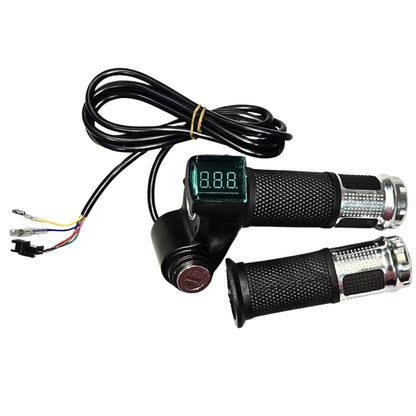 E-Bike Twist Throttle Grip with LCD Voltage Display & Power Switch – Compatible with 36V/48V/60V Electric Bicycles and Scooters