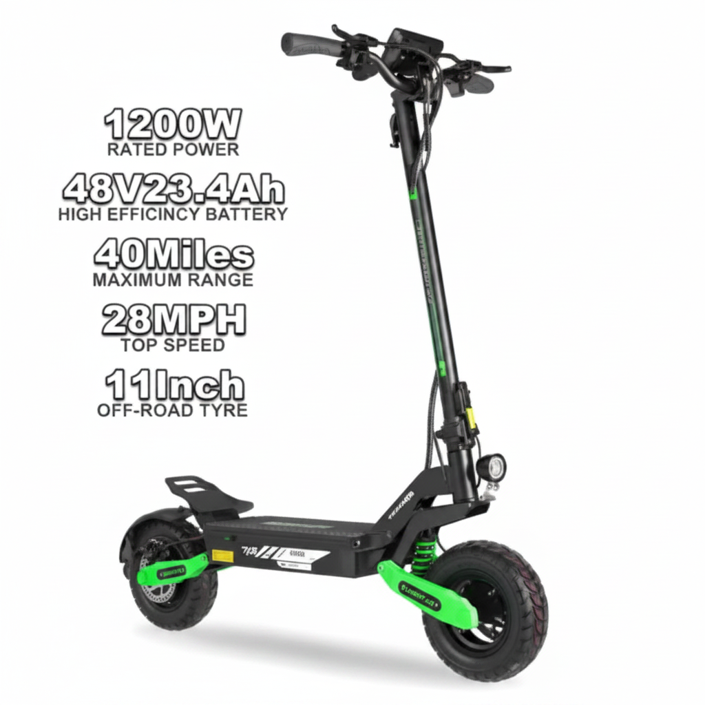 EOEOTWO 1200W Beast Off-Road Electric Scooter 30MPH Top Speed