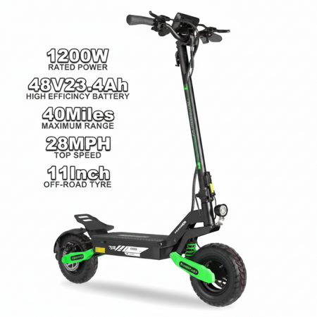 EOEOTWO 1200W Beast Off-Road Electric Scooter 30MPH Top Speed