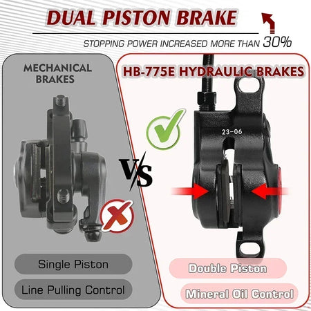 E bike scooter hydraulic brake system reliable performance