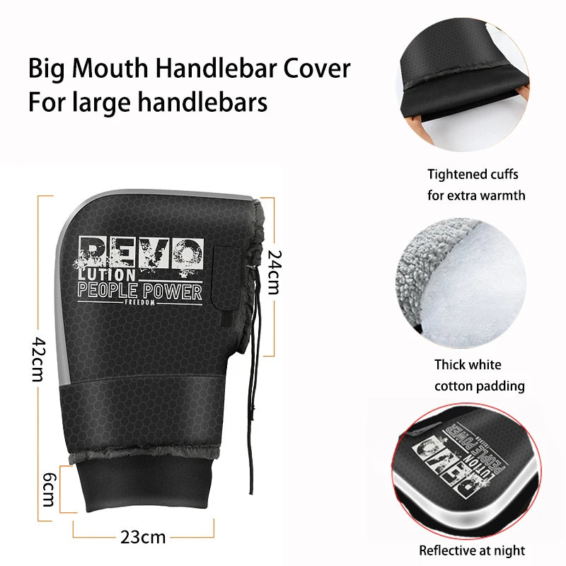 Easy to attach and detach winter handlebar muffs for E-bikes