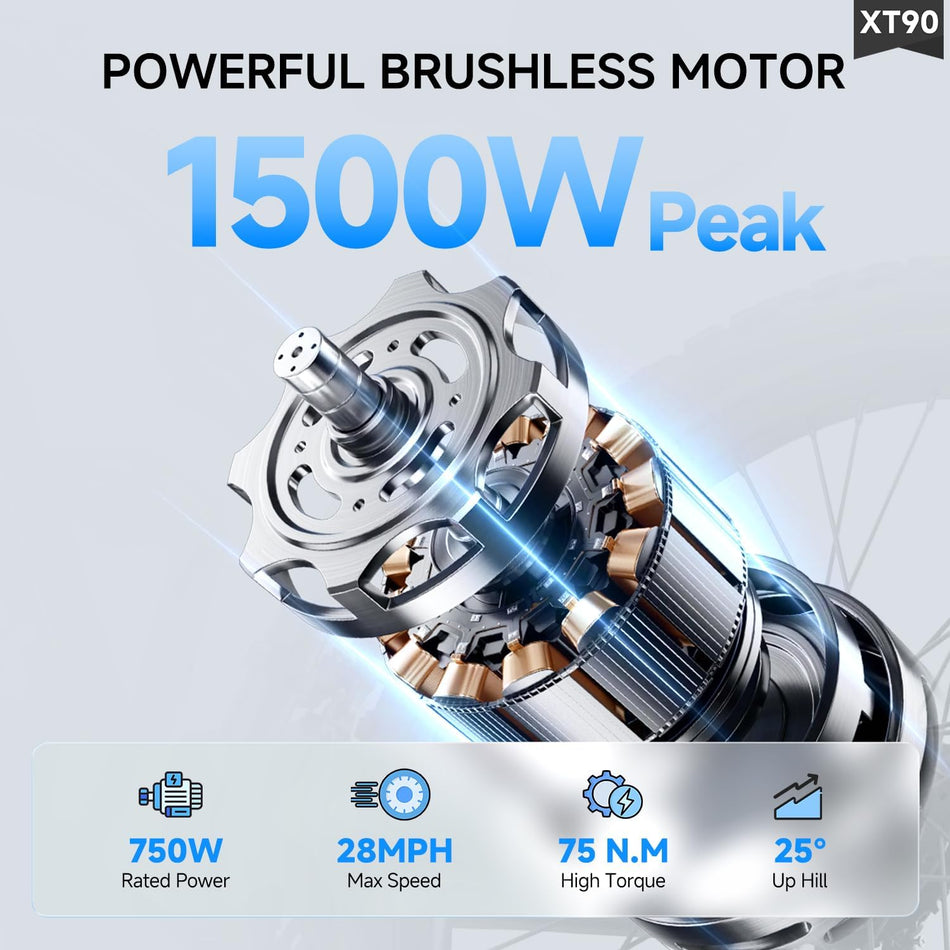   Aairsk XT90 26" Full Suspension eBike - 80mi Range, NFC Lock, 12-Month Warranty