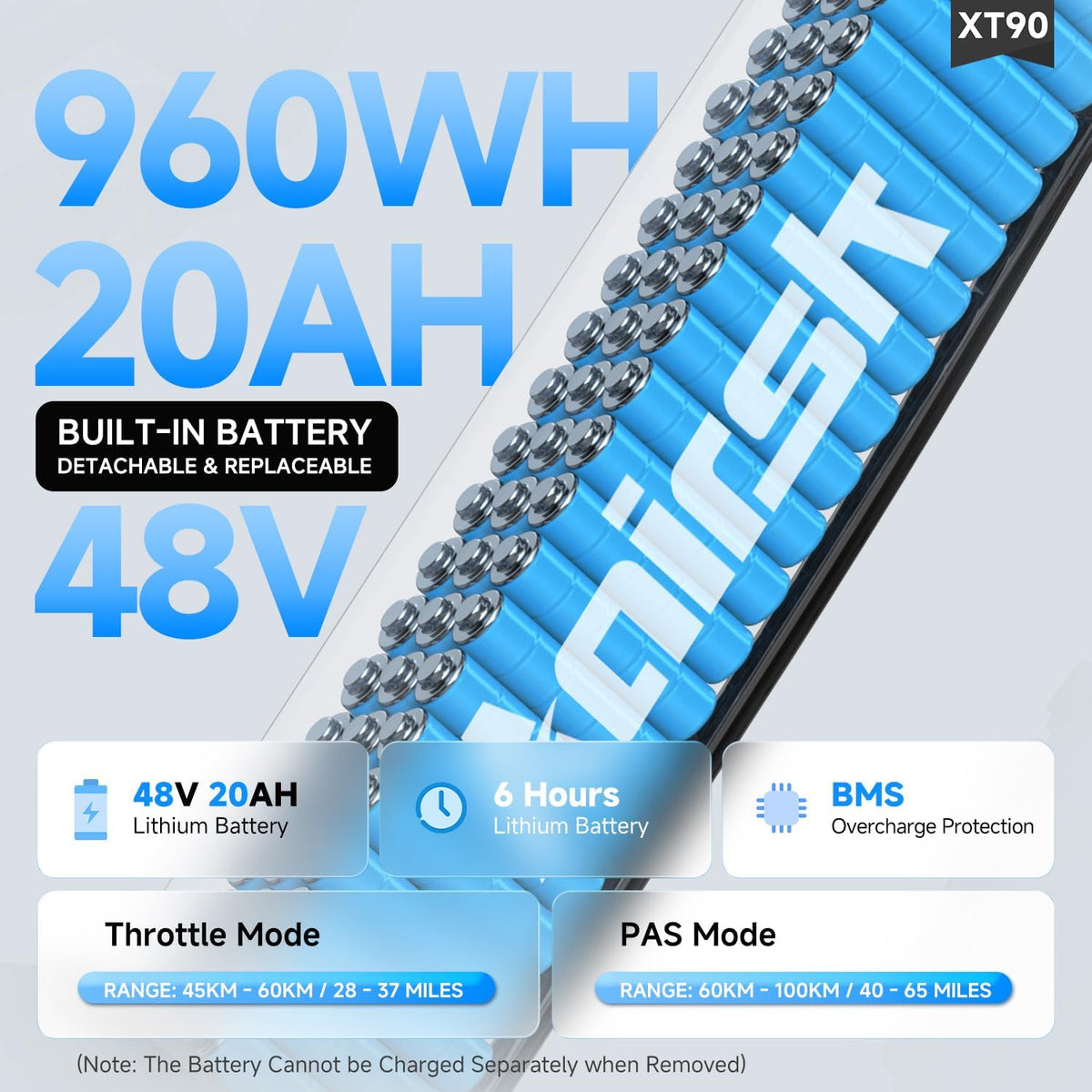   Aairsk XT90 26" Full Suspension eBike - 80mi Range, NFC Lock, 12-Month Warranty