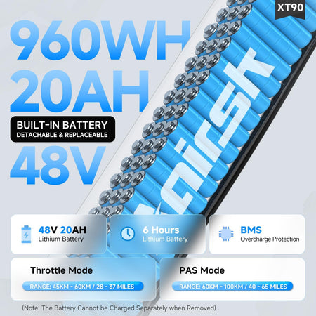   Aairsk XT90 26" Full Suspension eBike - 80mi Range, NFC Lock, 12-Month Warranty