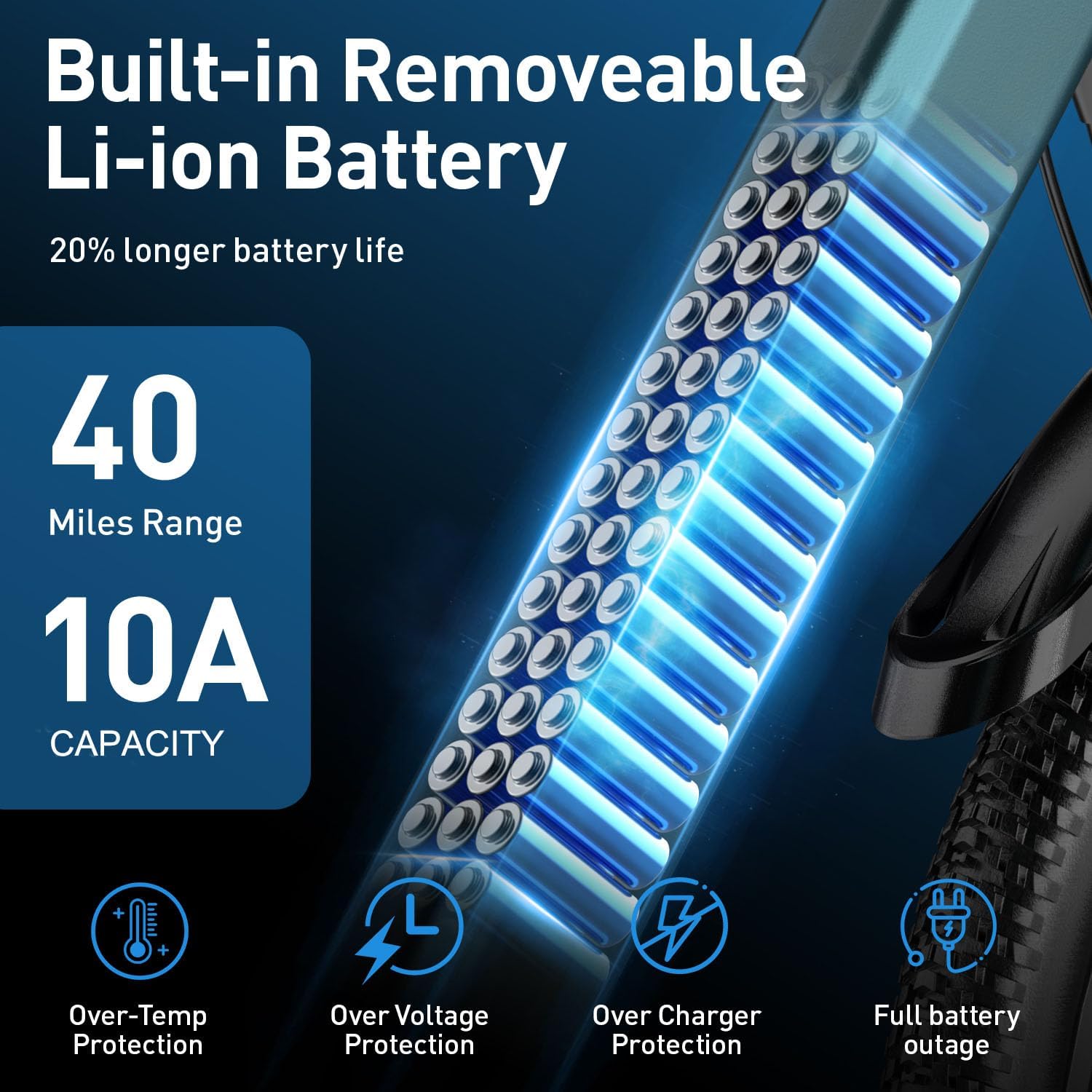   Aairsk GT300 750W Electric Bike for Adults, 24" 26" 40+ Mile Commuter Ebike, Removable Battery, NFC Unlock, 7-Speed Shimano, Suspension Fork