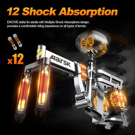   Aairsk RS5-20 14" Electric Bike | 500W Motor, 48V 20Ah Removable Battery, 25-40 Mile Range