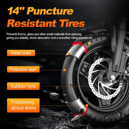   Aairsk RS5-20 14" Electric Bike | 500W Motor, 48V 20Ah Removable Battery, 25-40 Mile Range