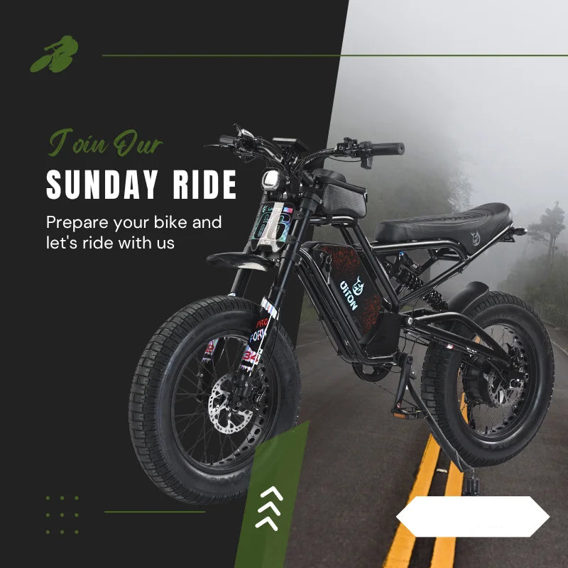   52V 500W Fat Tire Electric Bike – 25Ah Long-Range Off-Road E-Bike with Dual Suspension & 20x4” All-Terrain Tires