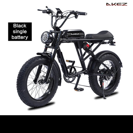   AKEZ S2 48V 750W Electric Bike – 13Ah Long Range Lithium Battery, 20” Fat Tire E-Bike for Adults