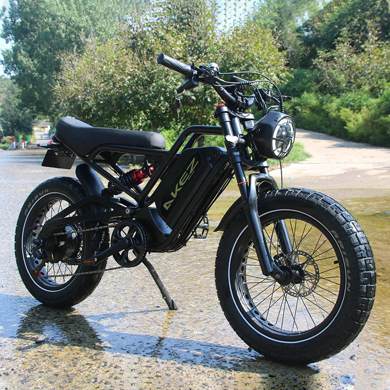   AKEZ JAGUAR 52V 1500W Electric Bike – 25Ah Long Range Off-Road E-Bike with 20” Fat Tires & Aluminum Alloy Frame