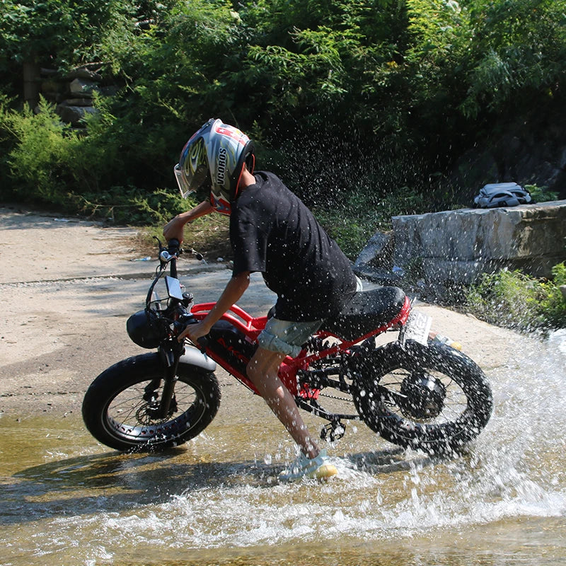   AKEZ JAGUAR 52V 1500W Electric Bike – 25Ah Long Range Off-Road E-Bike with 20” Fat Tires & Aluminum Alloy Frame