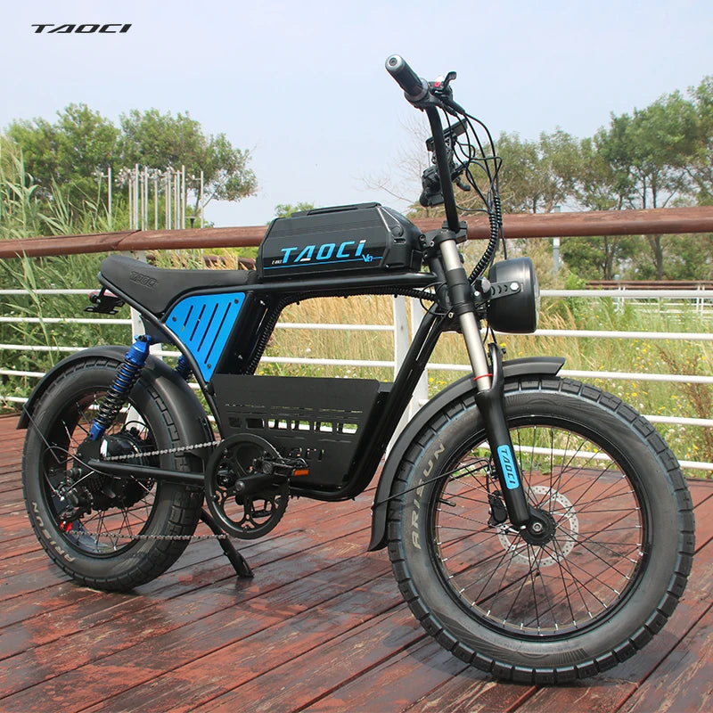   AKEZ V07 48V 1500W Fat Tire Electric Bike – 18Ah Long Range Off-Road E-Bike for Adults with 20” Tires & Steel Frame