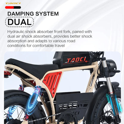   AKEZ V07 48V 1500W Fat Tire Electric Bike – 18Ah Long Range Off-Road E-Bike for Adults with 20” Tires & Steel Frame