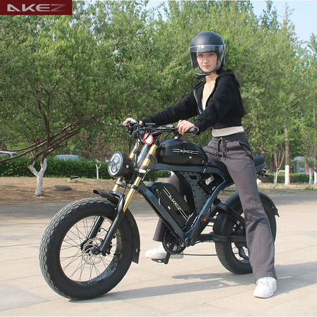   US Warehouse AKEZ 48V 1500W Electric Bike for Adults, 41Ah Lithium Battery, Long Range Powerful E-Bike