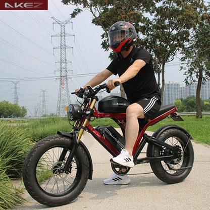   US Warehouse AKEZ 48V 1500W Electric Bike for Adults, 41Ah Lithium Battery, Long Range Powerful E-Bike
