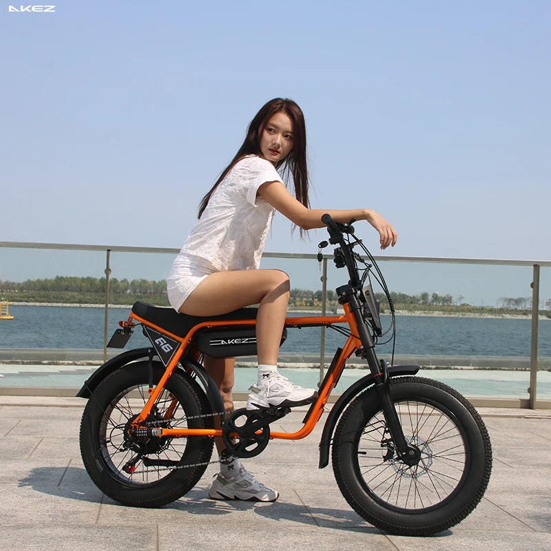   AKEZ ZX 48V 750W Electric Bike – 13Ah Lithium Battery, 20” Aluminum Alloy E-Bike for Adults