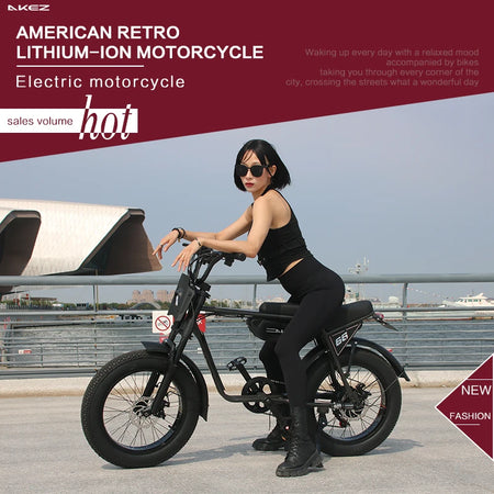   AKEZ ZX 48V 750W Electric Bike – 13Ah Lithium Battery, 20” Aluminum Alloy E-Bike for Adults