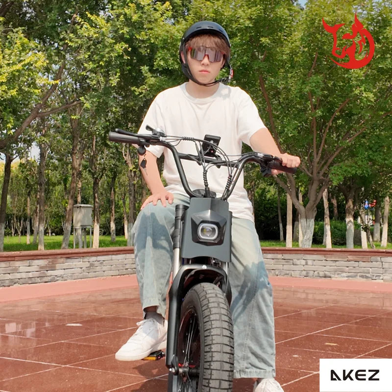   AKEZ X7 48V 750W Electric Bike – 20” Carbon Steel Frame, Long Range E-Bike for Adults