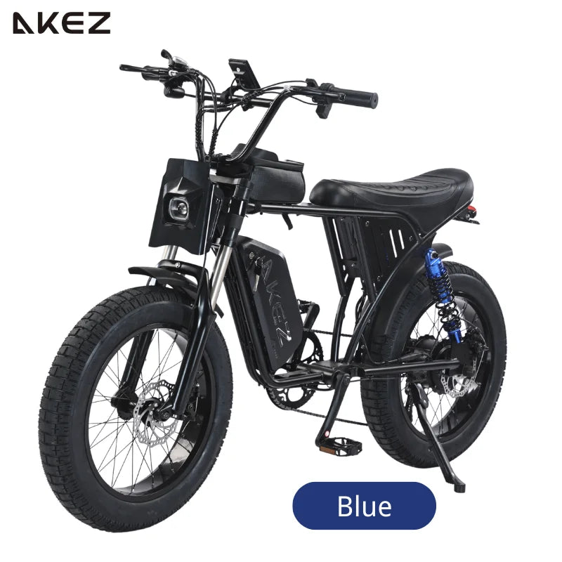   AKEZ X7 48V 750W Electric Bike – 20” Carbon Steel Frame, Long Range E-Bike for Adults