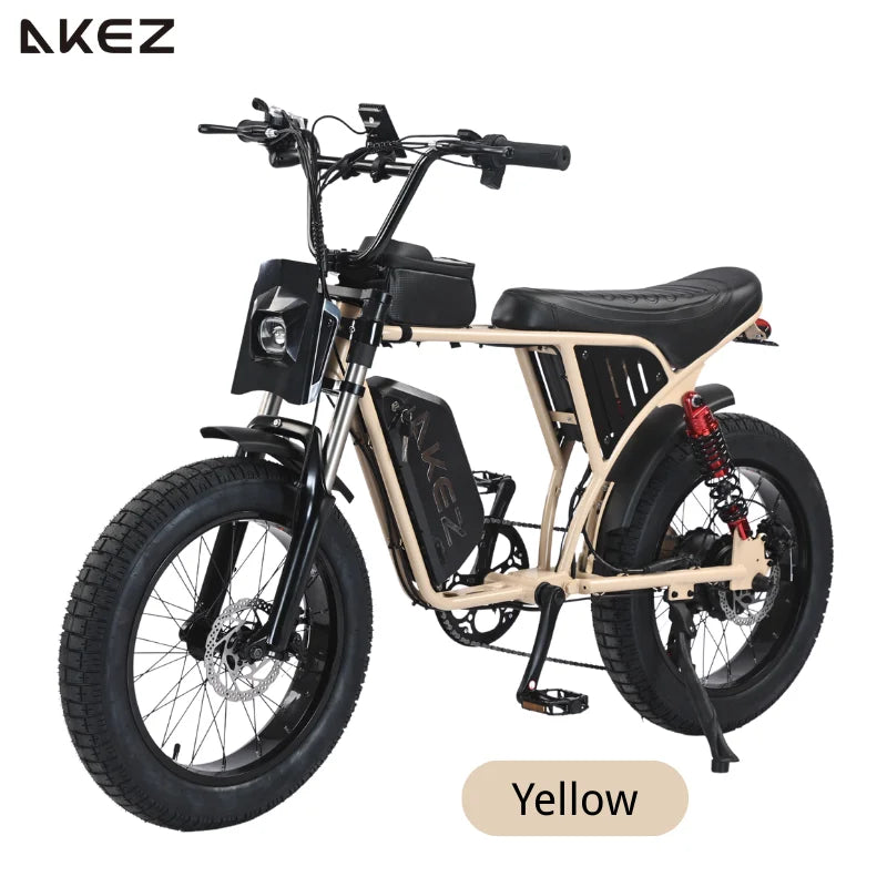   AKEZ X7 48V 750W Electric Bike – 20” Carbon Steel Frame, Long Range E-Bike for Adults