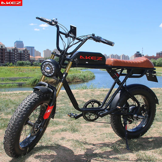   AKEZ S1 48V 750W Electric Bike – 13Ah Carbon Steel Frame, 20” Wheels, Long Range E-Bike for Adults
