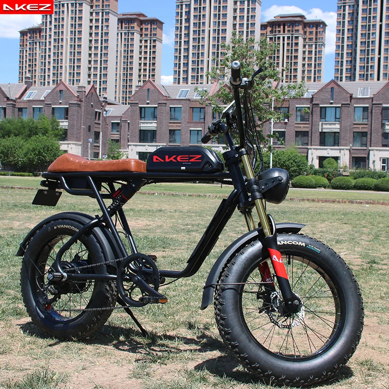   AKEZ S1 48V 750W Electric Bike – 13Ah Carbon Steel Frame, 20” Wheels, Long Range E-Bike for Adults
