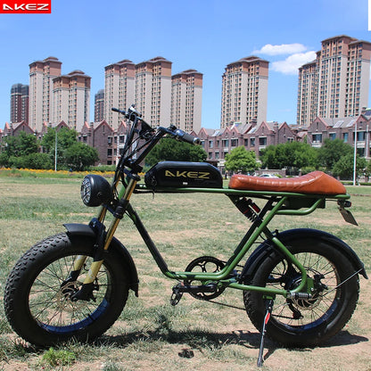   AKEZ S1 48V 750W Electric Bike – 13Ah Carbon Steel Frame, 20” Wheels, Long Range E-Bike for Adults