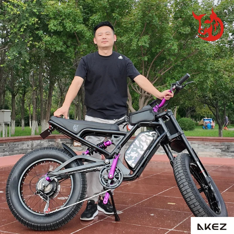   AKEZ UL 48V 750W Electric Bike – 20” Aluminum Alloy Frame, Long Range E-Bike for Adults