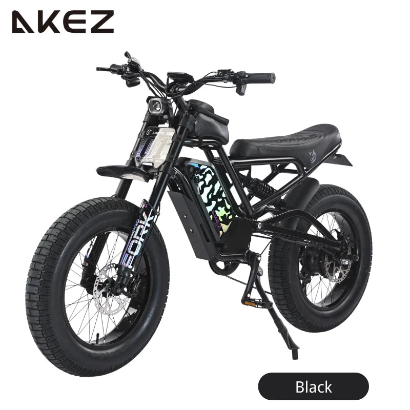   AKEZ UL 48V 750W Electric Bike – 20” Aluminum Alloy Frame, Long Range E-Bike for Adults