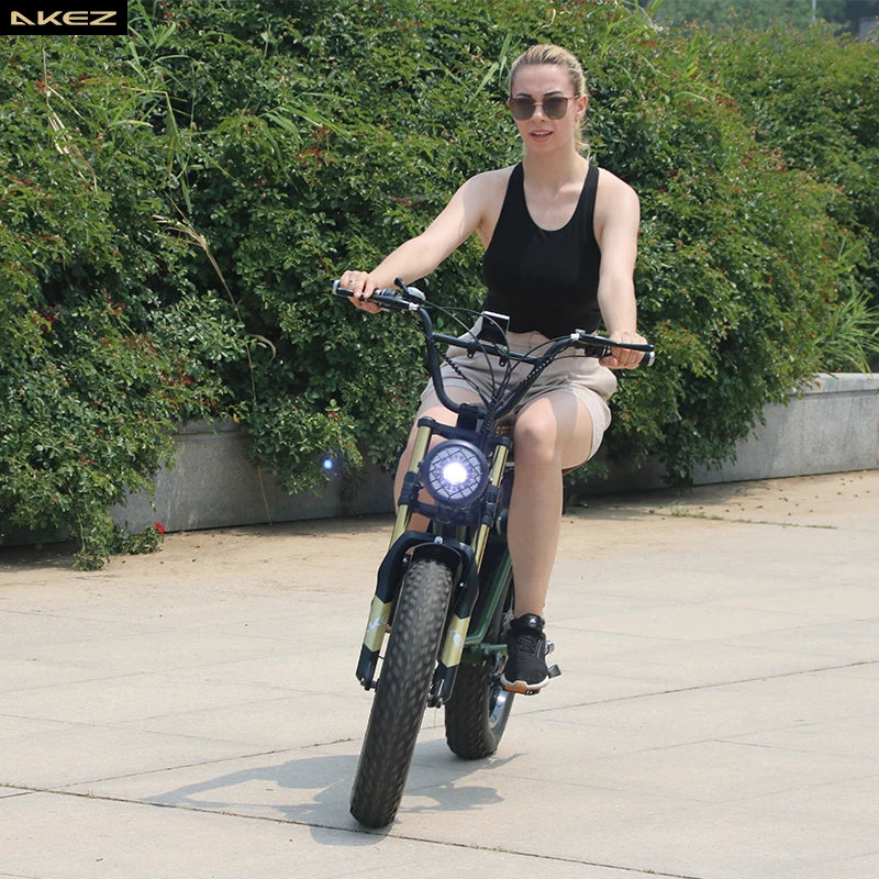   AKEZ S2 48V 750W Electric Bike – 26Ah Steel Frame, 20” Wheels, Long Range E-Bike for Adults
