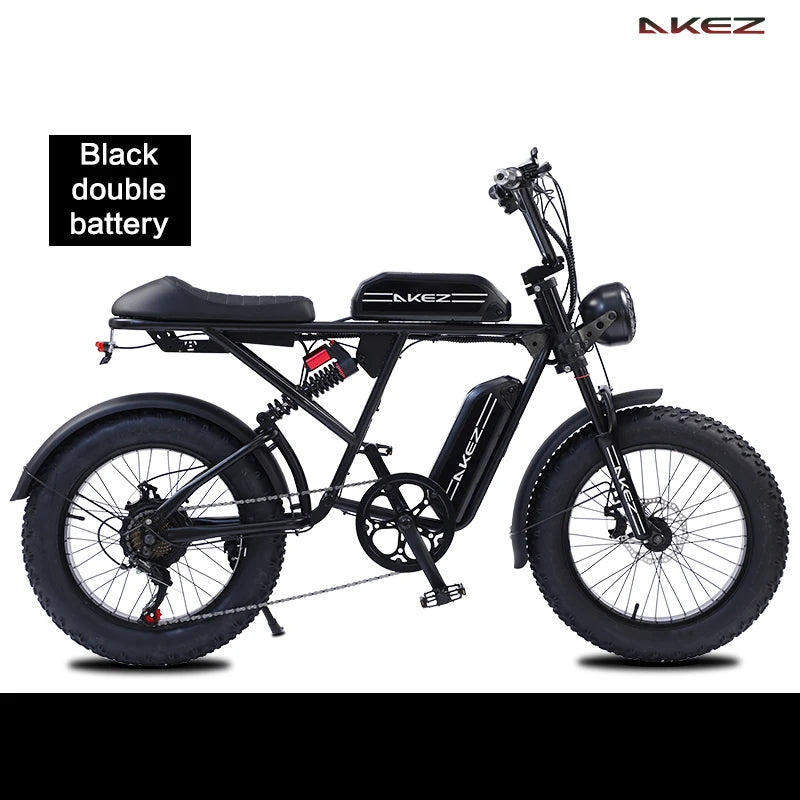   AKEZ S2 48V 750W Electric Bike – 26Ah Steel Frame, 20” Wheels, Long Range E-Bike for Adults