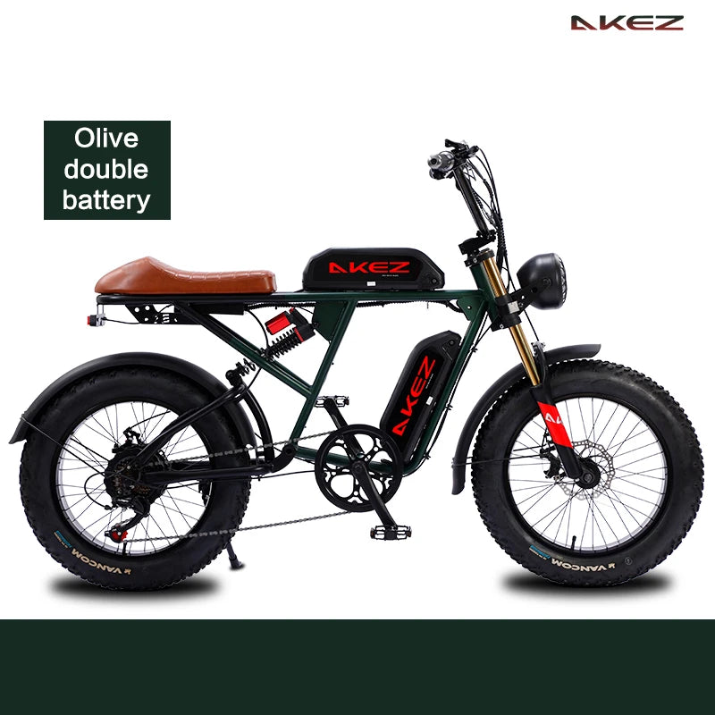   AKEZ S2 48V 750W Electric Bike – 26Ah Steel Frame, 20” Wheels, Long Range E-Bike for Adults