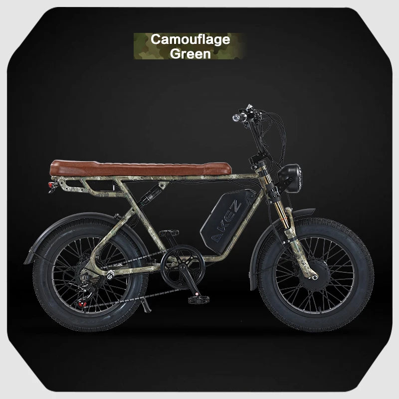   AKEZ SIMAX 48V 750W Electric Bike – 20” Steel Frame, Long Range E-Bike for Adults